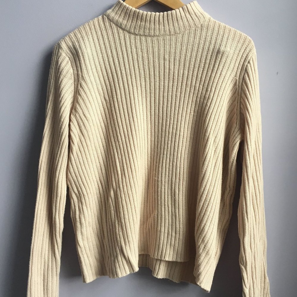 Cream/blush pink mockneck sweater